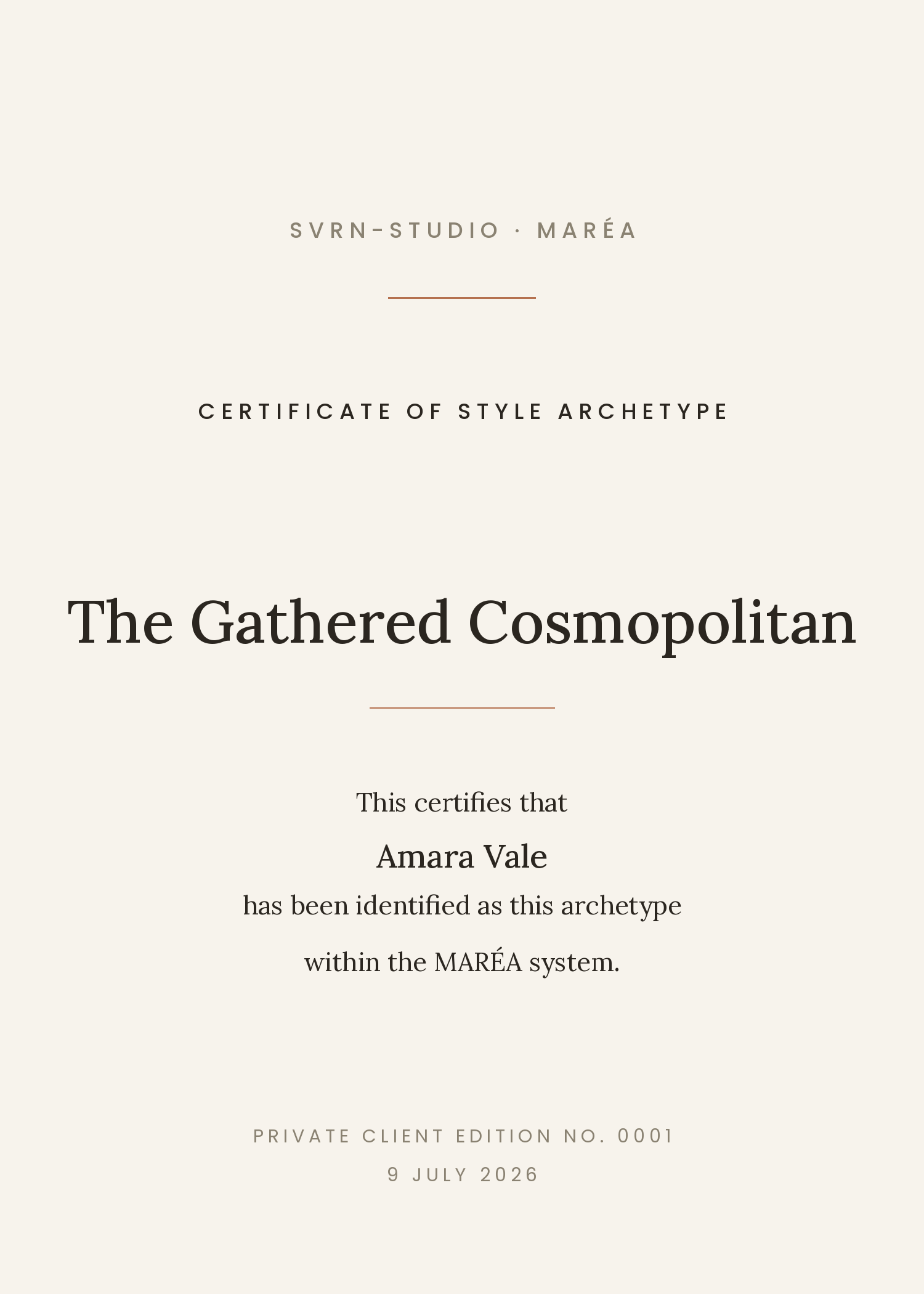 A MARÉA Identity Certificate